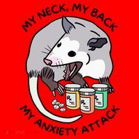 Opossum Screaming Funny My Neck My Back My Anxiety Attack Santa Hat thumb 1