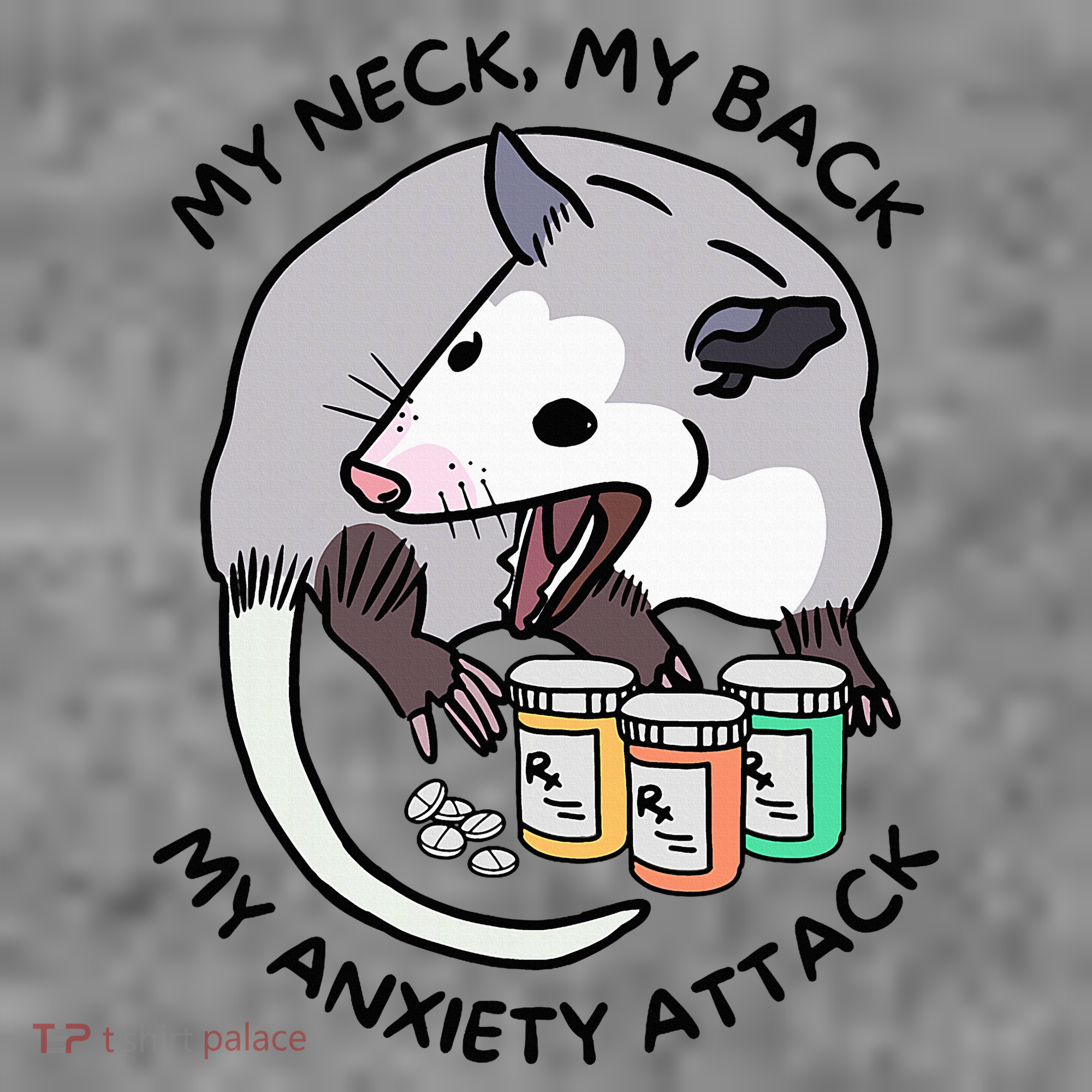 Opossum Screaming Funny My Neck My Back My Anxiety Attack Toddler Hoodie