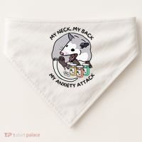 Opossum Screaming Funny My Neck My Back My Anxiety Attack USA-Made Doggie Bandana thumb 0