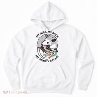 Opossum Screaming Funny My Neck My Back My Anxiety Attack Hoodie thumb 0