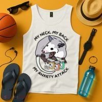 Opossum Screaming Funny My Neck My Back My Anxiety Attack Tank Top thumb 4