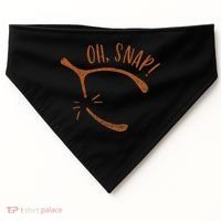Oh Snap! Funny Turkey Day Print Wishbone Happy Thanksgiving USA-Made Doggie Bandana thumb 0
