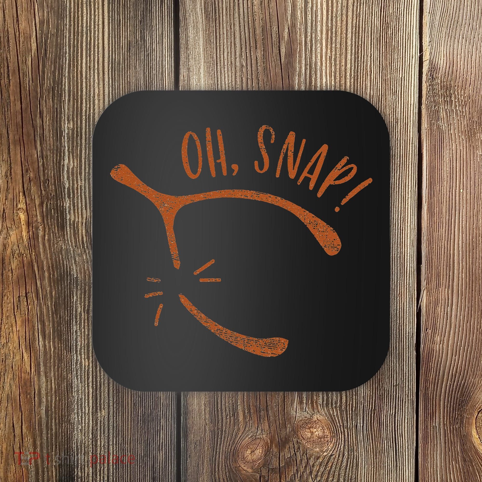 Oh Snap! Funny Turkey Day Print Wishbone Happy Thanksgiving Coaster