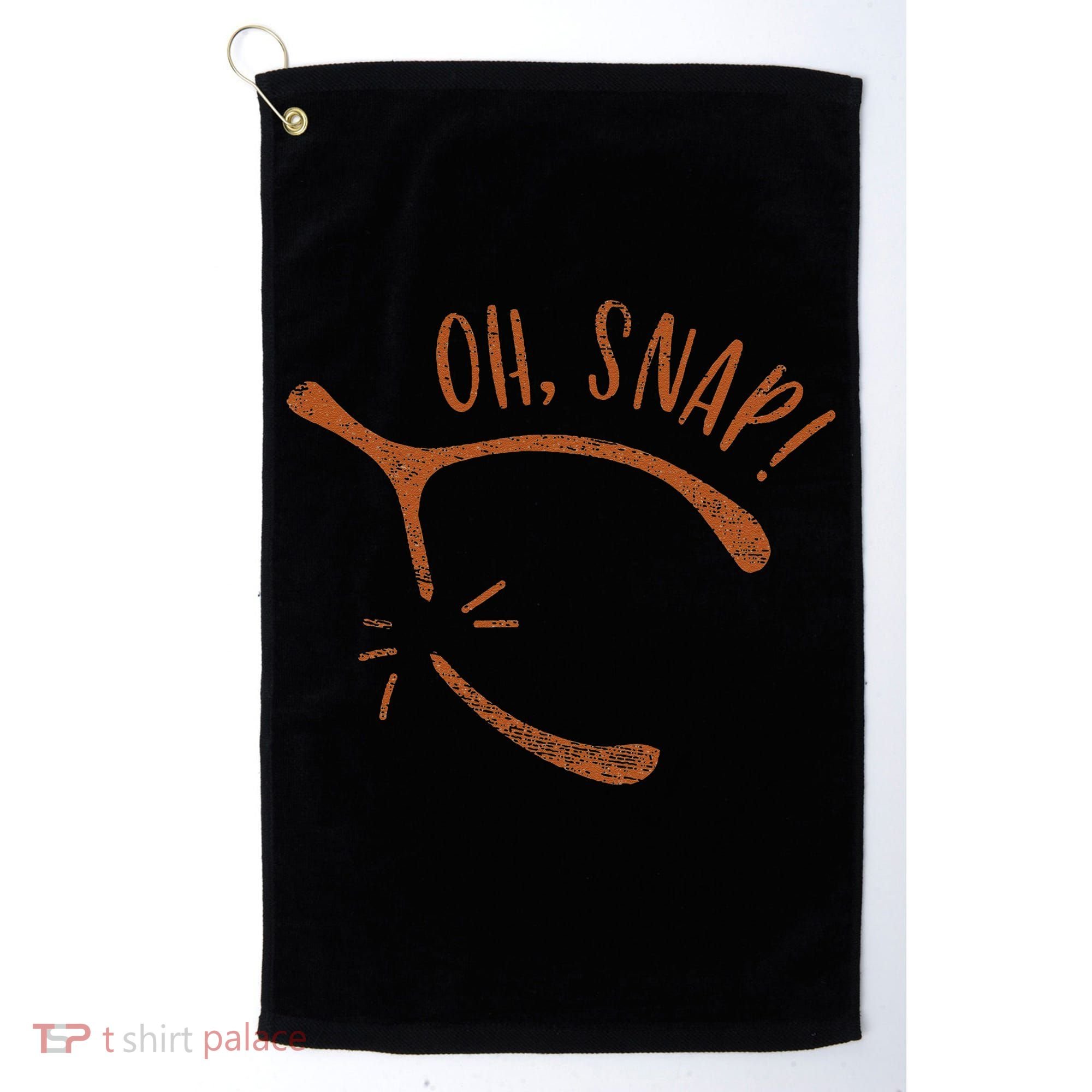 Oh Snap! Funny Turkey Day Print Wishbone Happy Thanksgiving Golf Towel