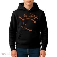 Oh Snap! Funny Turkey Day Print Wishbone Happy Thanksgiving Kids Hoodie thumb 4