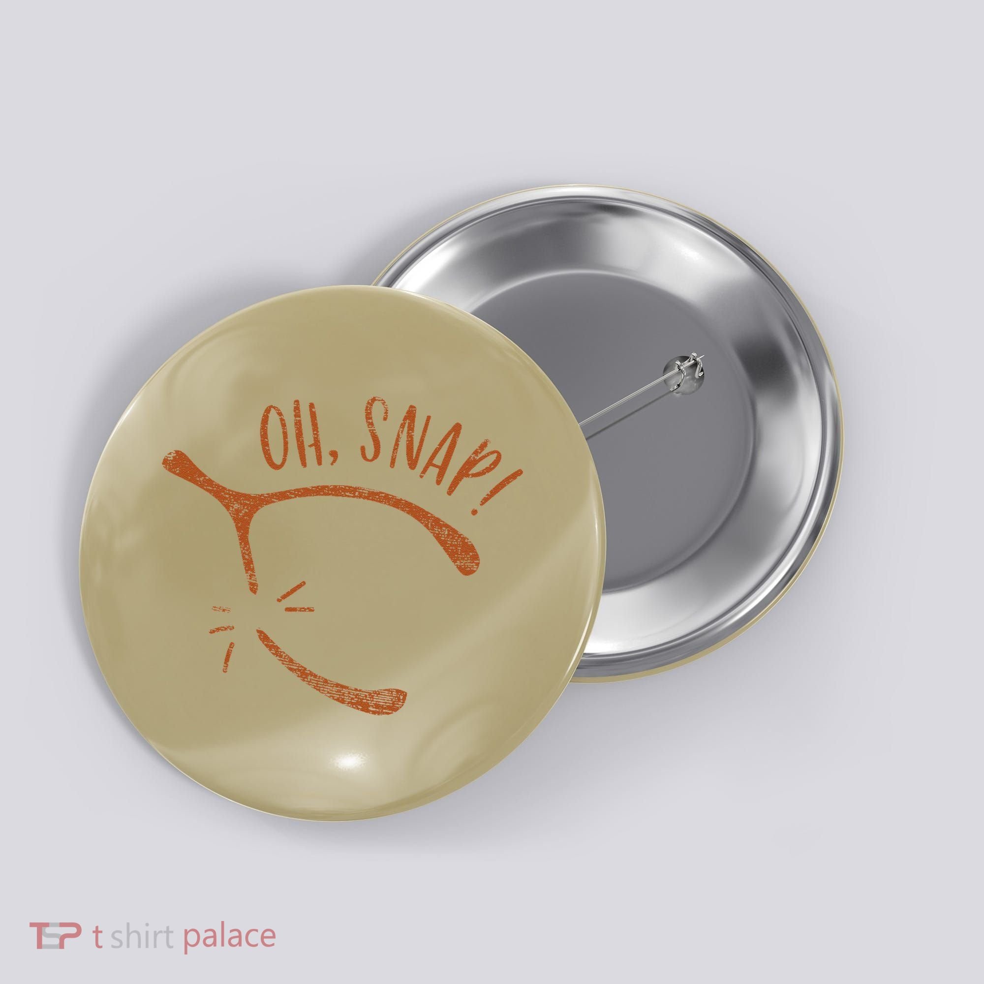 Oh Snap! Funny Turkey Day Print Wishbone Happy Thanksgiving Button