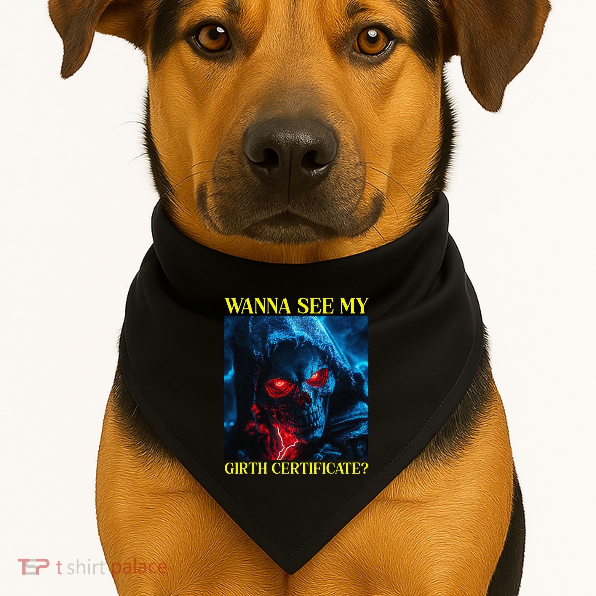 Oddly Specific Funny Girth Certificate USA-Made Doggie Bandana