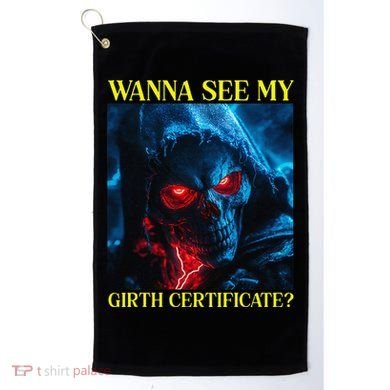 Oddly Specific Funny Girth Certificate Golf Towel