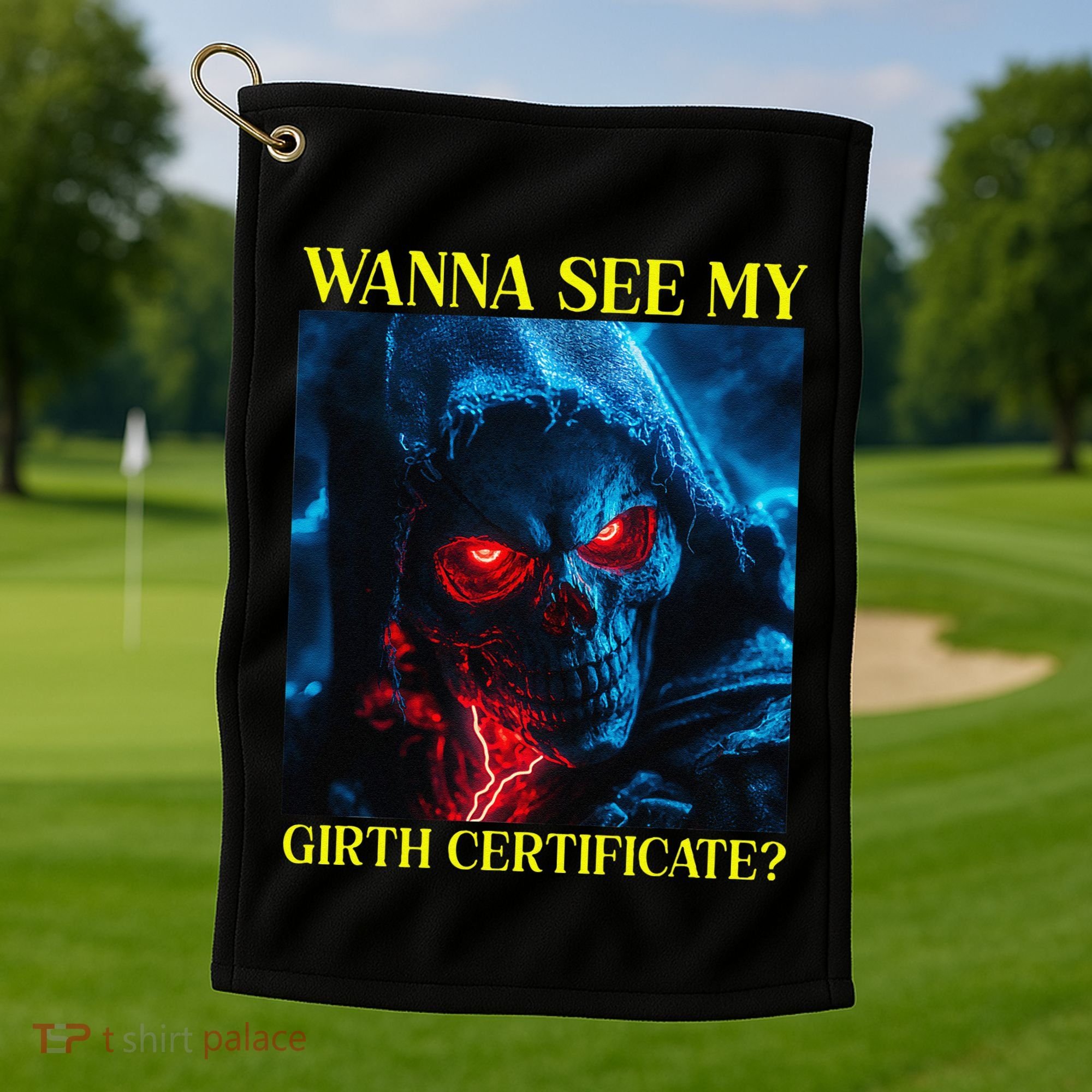 Oddly Specific Funny Girth Certificate Golf Towel