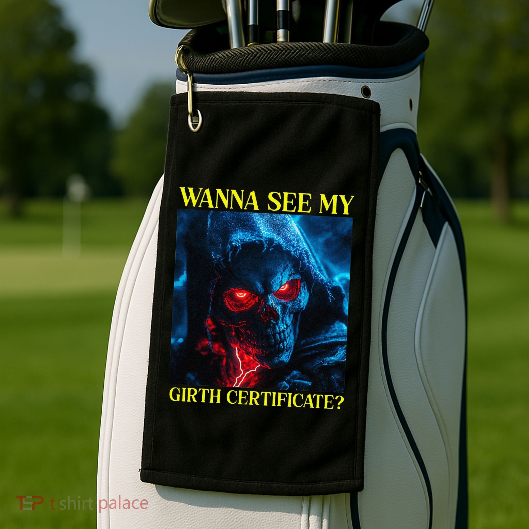 Oddly Specific Funny Girth Certificate Golf Towel