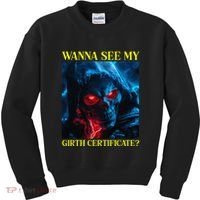 Oddly Specific Funny Girth Certificate Kids Sweatshirt thumb 0