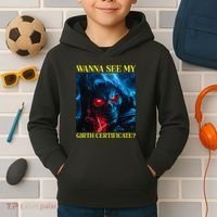Oddly Specific Funny Girth Certificate Kids Hoodie thumb 2