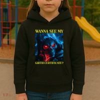 Oddly Specific Funny Girth Certificate Kids Hoodie thumb 3