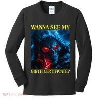 Oddly Specific Funny Girth Certificate Kids Long Sleeve Shirt thumb 0