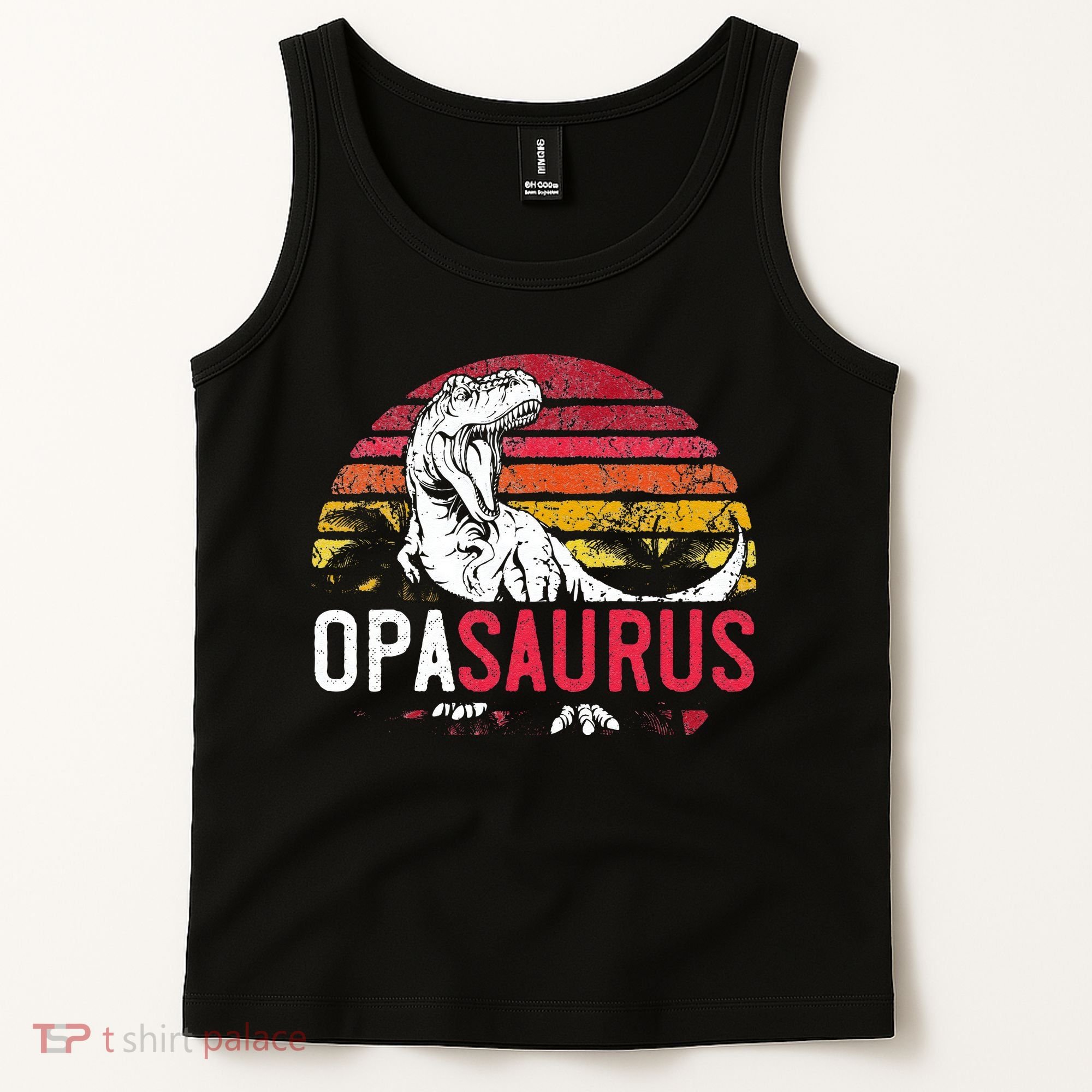 Opa Saurus Fathers Day T Rex Opasaurus Dinosaur Grandpa Tank Top
