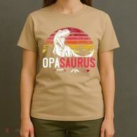 Opa Saurus Fathers Day T Rex Opasaurus Dinosaur Grandpa T-Shirt thumb 4