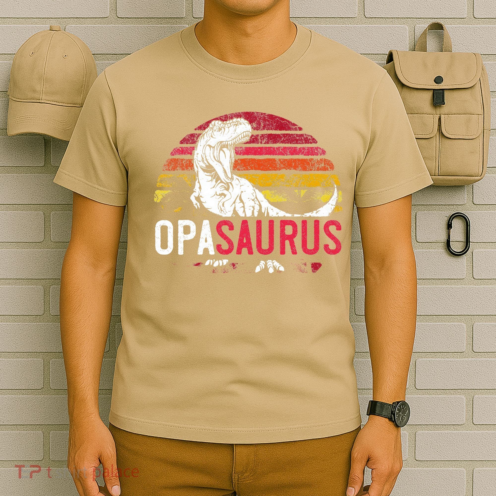 Opa Saurus Fathers Day T Rex Opasaurus Dinosaur Grandpa T-Shirt