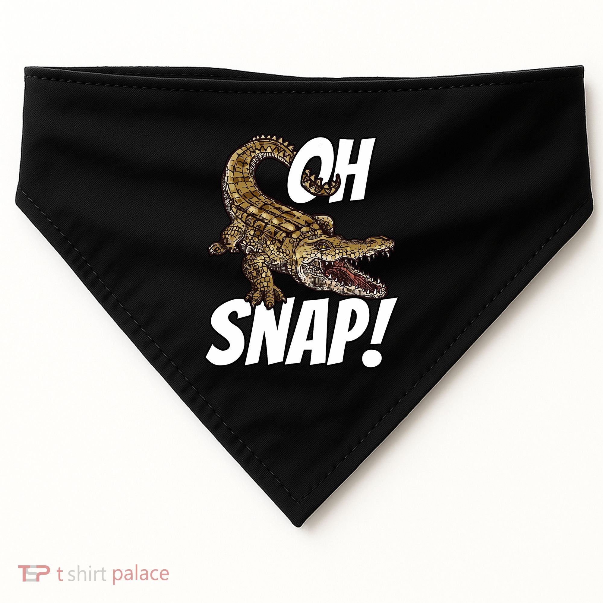 Oh Snap Funny Alligator Gator Crocodile Graphic Adults USA-Made Doggie Bandana