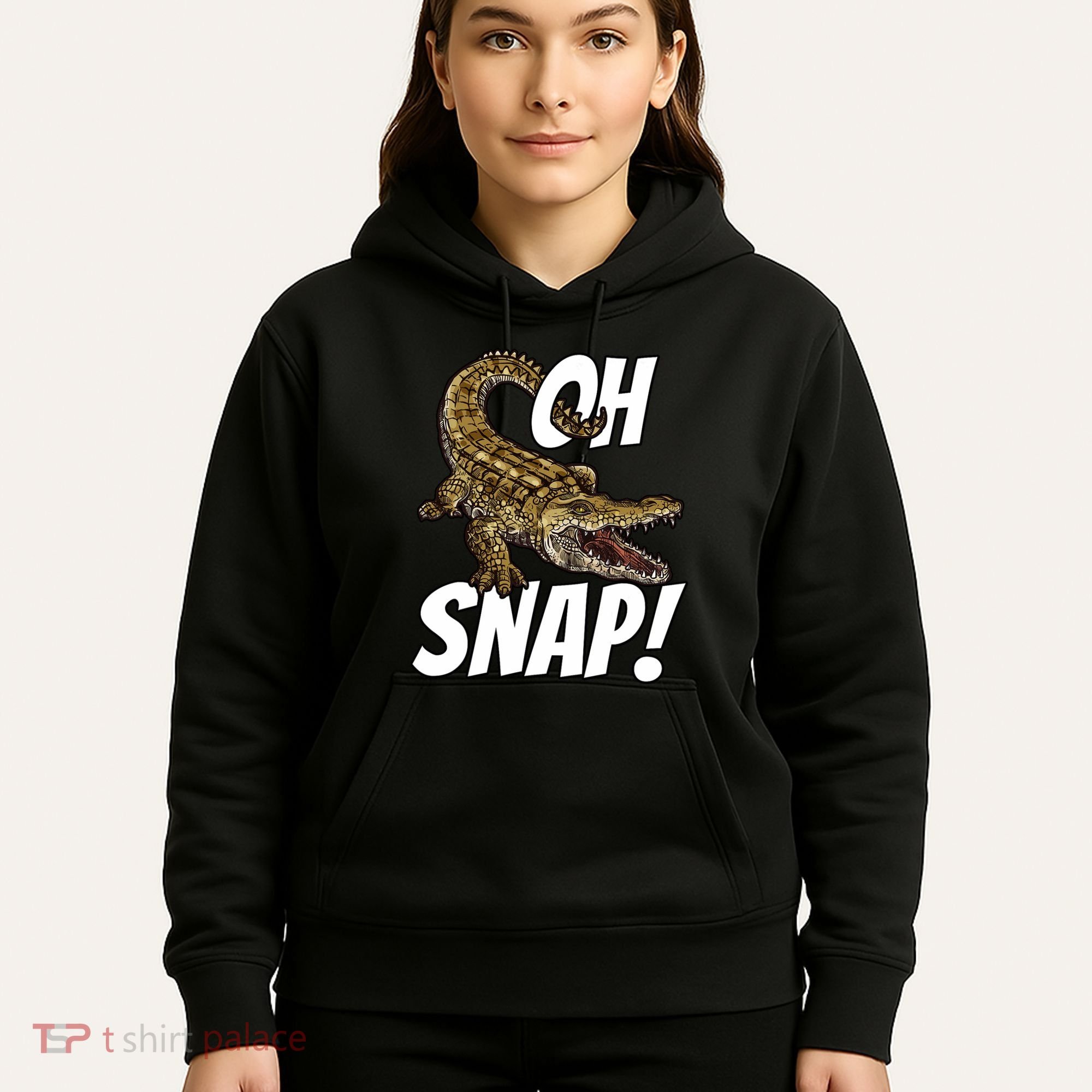 Oh Snap Funny Alligator Gator Crocodile Graphic Adults Hoodie