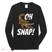Oh Snap Funny Alligator Gator Crocodile Graphic Adults Long Sleeve Shirt thumb 0