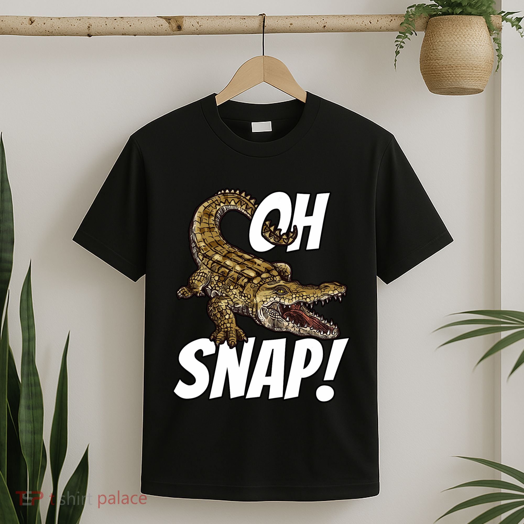 Oh Snap Funny Alligator Gator Crocodile Graphic Adults T-Shirt
