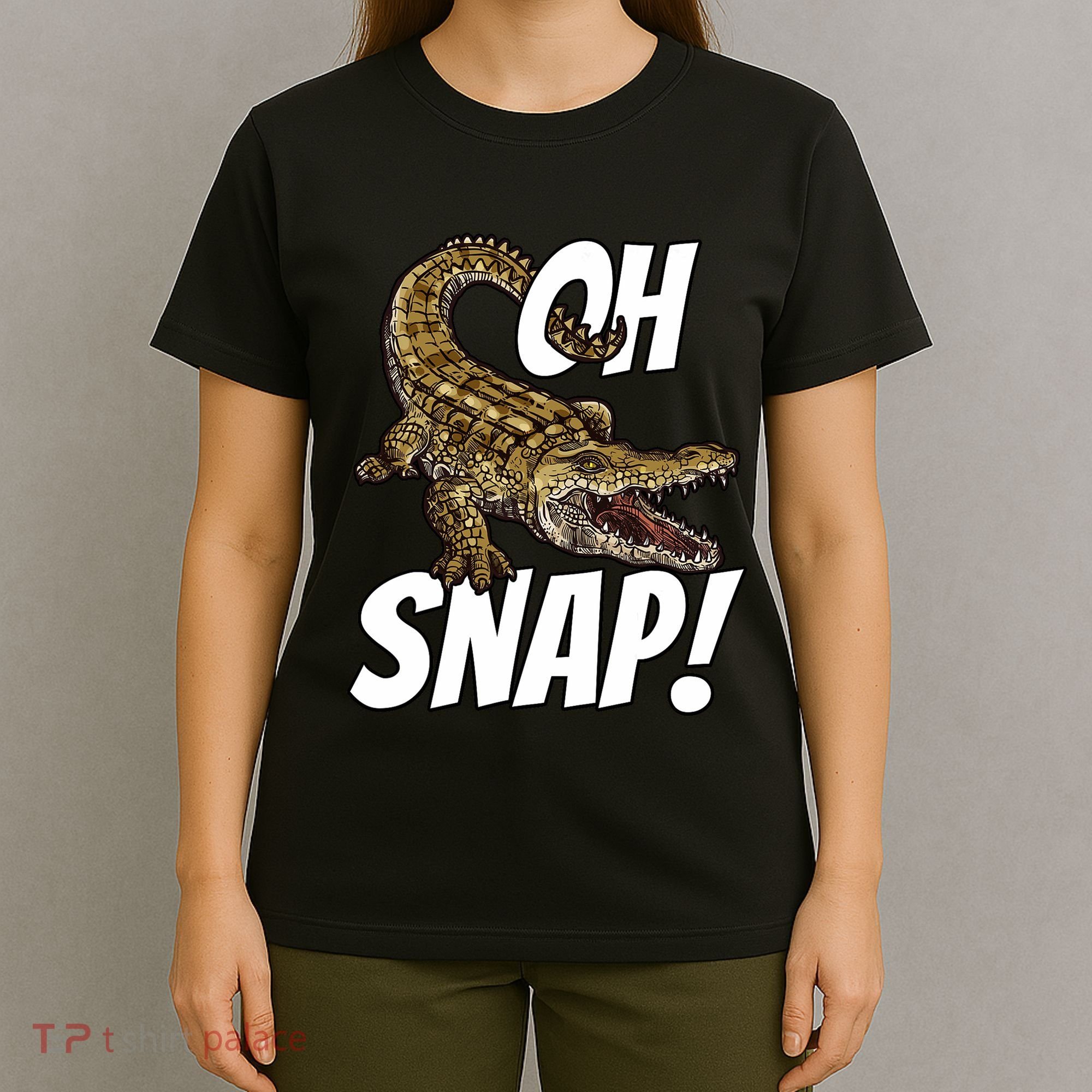 Oh Snap Funny Alligator Gator Crocodile Graphic Adults T-Shirt