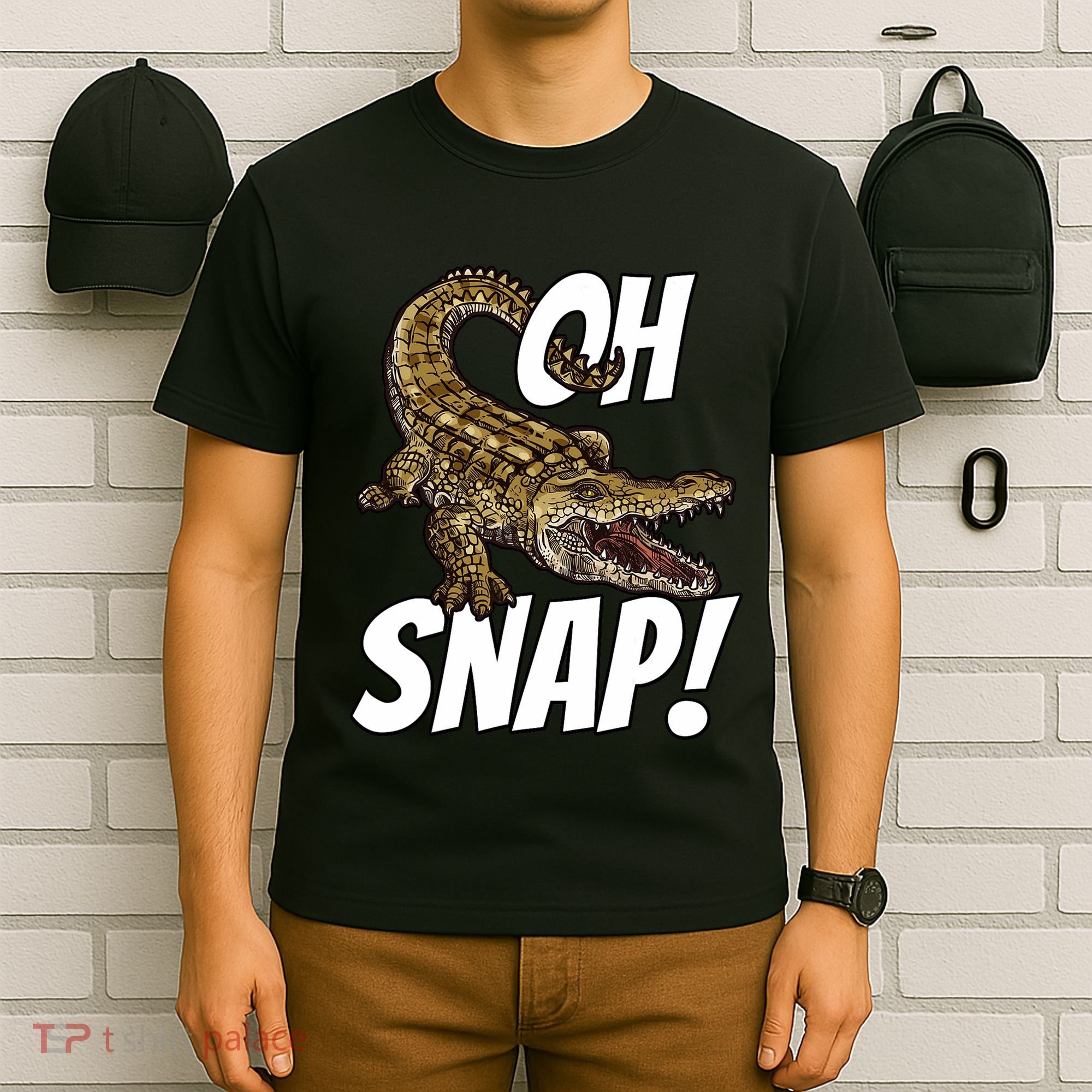 Oh Snap Funny Alligator Gator Crocodile Graphic Adults T-Shirt