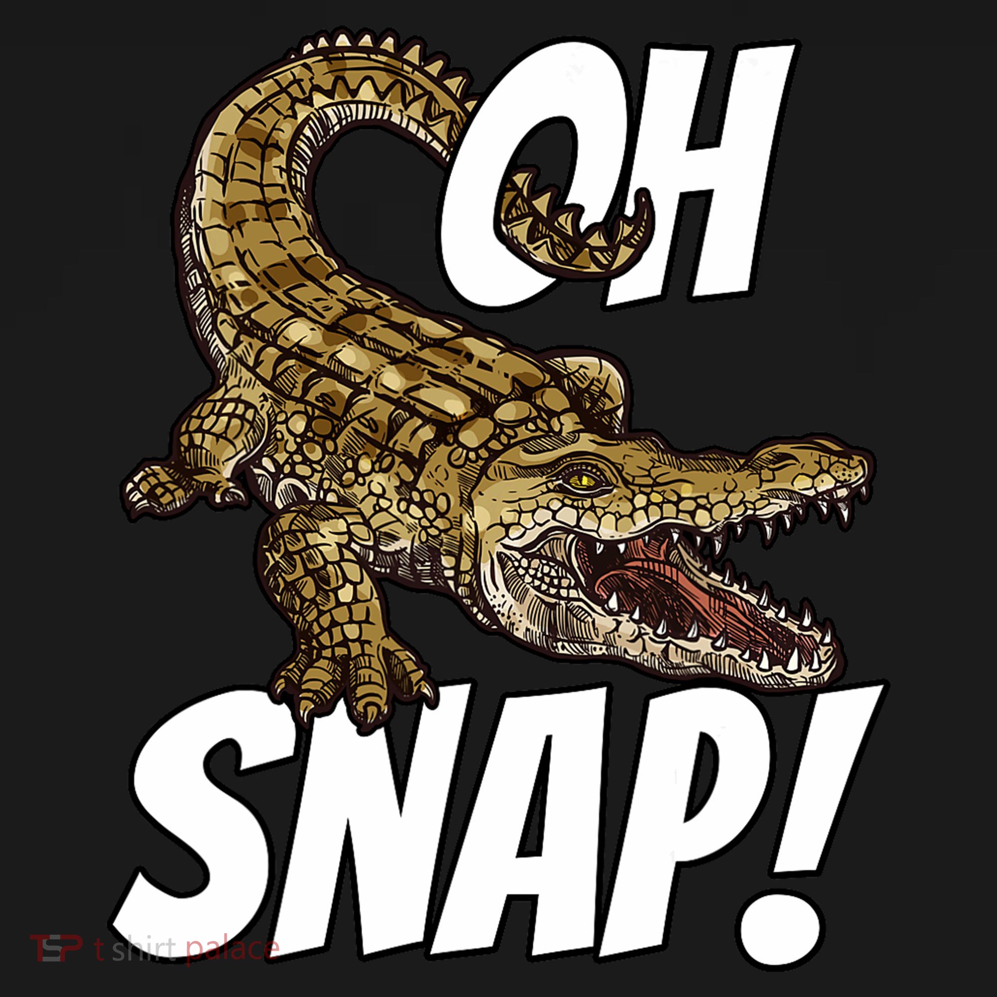 Oh Snap Funny Alligator Gator Crocodile Graphic Adults Button