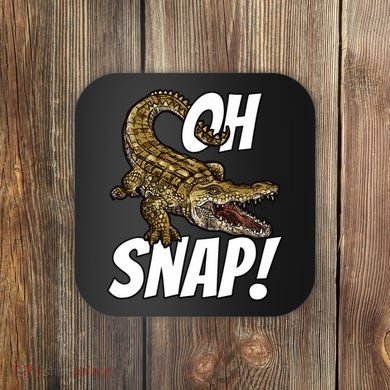 Oh Snap Funny Alligator Gator Crocodile Graphic Adults Coaster