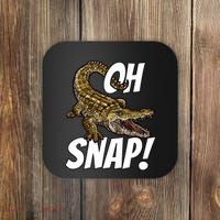 Oh Snap Funny Alligator Gator Crocodile Graphic Adults Coaster thumb 0