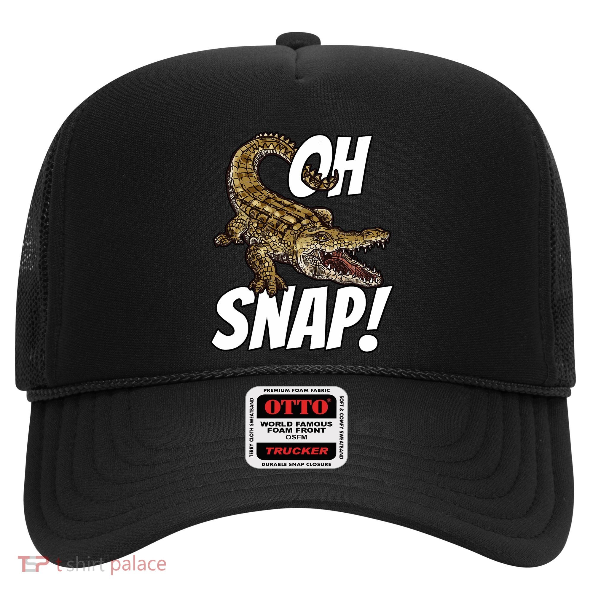 Oh Snap Funny Alligator Gator Crocodile Graphic Adults Hat