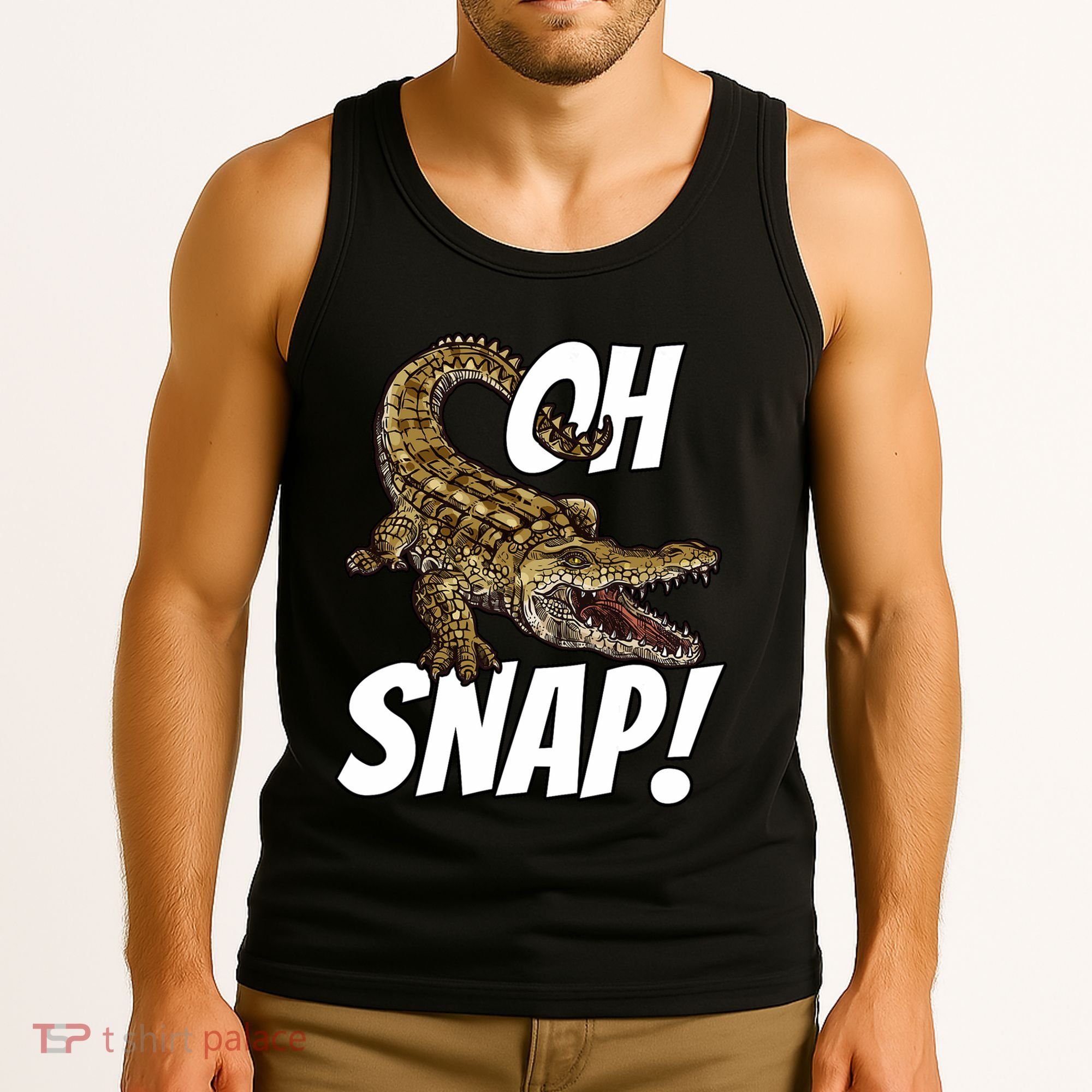 Oh Snap Funny Alligator Gator Crocodile Graphic Adults Tank Top