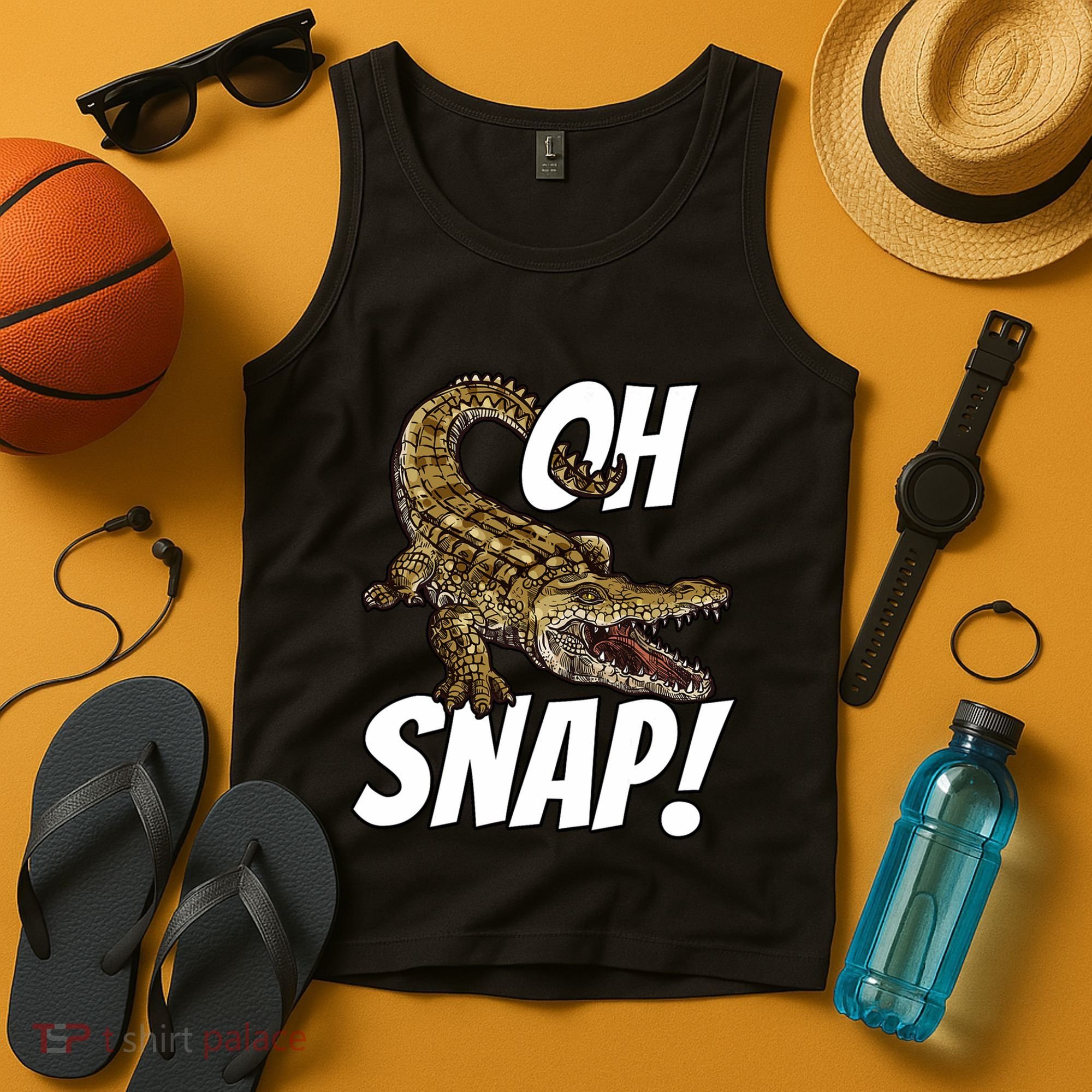 Oh Snap Funny Alligator Gator Crocodile Graphic Adults Tank Top