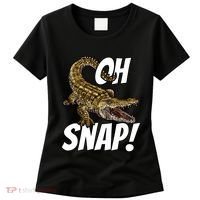 Oh Snap Funny Alligator Gator Crocodile Graphic Adults Women's T-Shirt thumb 0