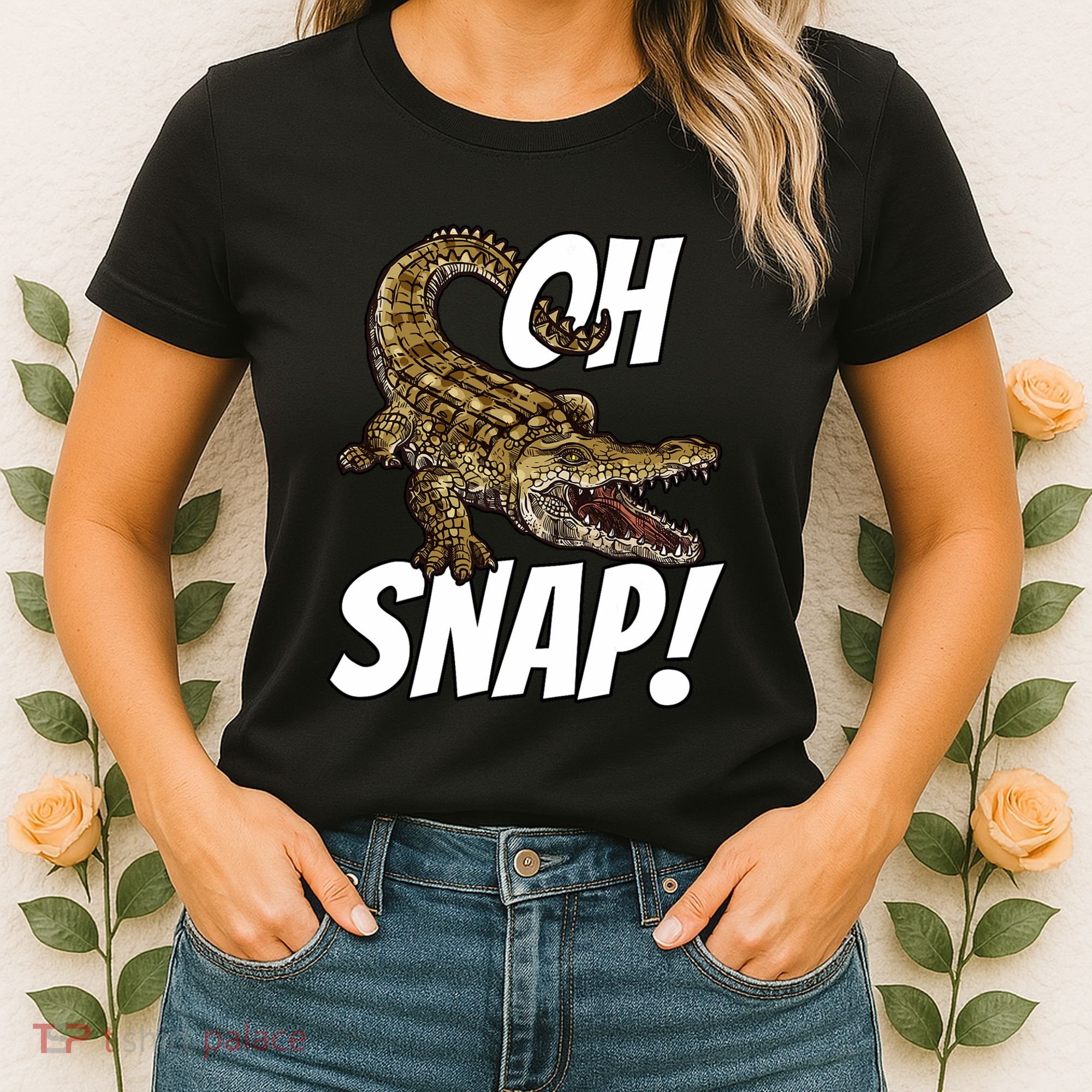 Oh Snap Funny Alligator Gator Crocodile Graphic Adults Women's T-Shirt