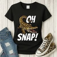 Oh Snap Funny Alligator Gator Crocodile Graphic Adults Women's T-Shirt thumb 3