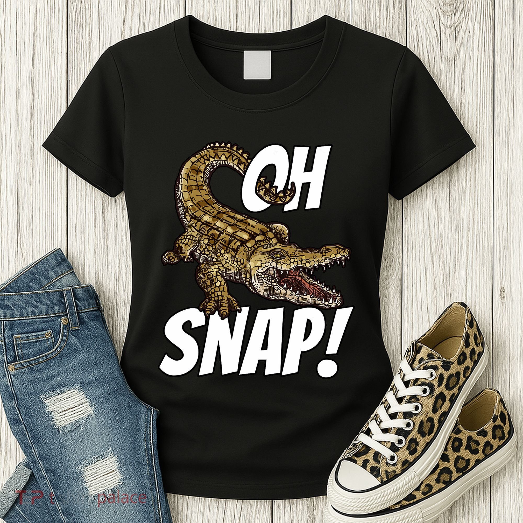 Oh Snap Funny Alligator Gator Crocodile Graphic Adults Women's T-Shirt