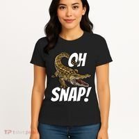 Oh Snap Funny Alligator Gator Crocodile Graphic Adults Women's T-Shirt thumb 4