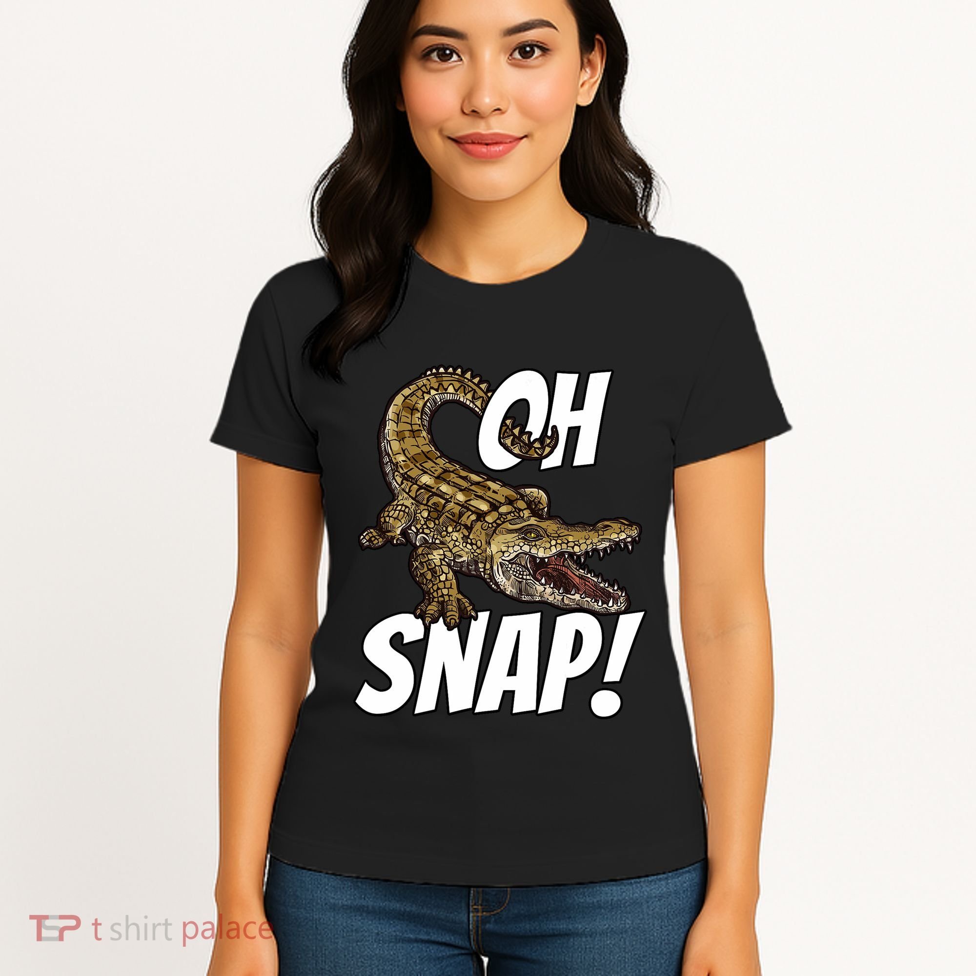 Oh Snap Funny Alligator Gator Crocodile Graphic Adults Women's T-Shirt