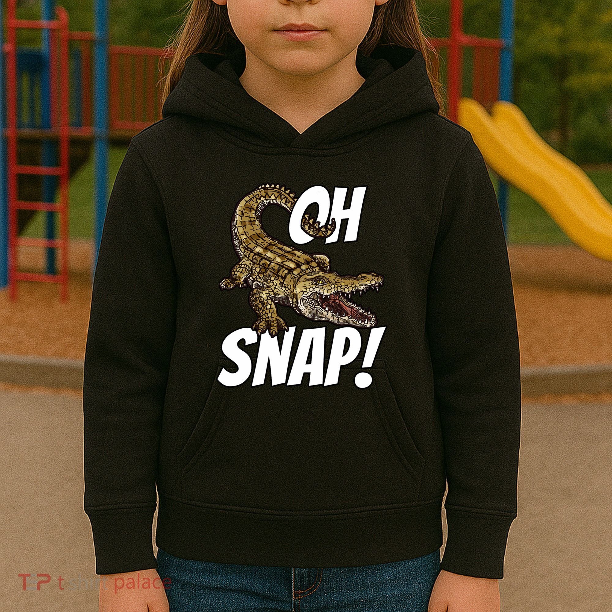 Oh Snap Funny Alligator Gator Crocodile Graphic Adults Kids Hoodie