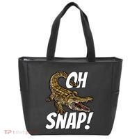 Oh Snap Funny Alligator Gator Crocodile Graphic Adults Tote Bag thumb 0