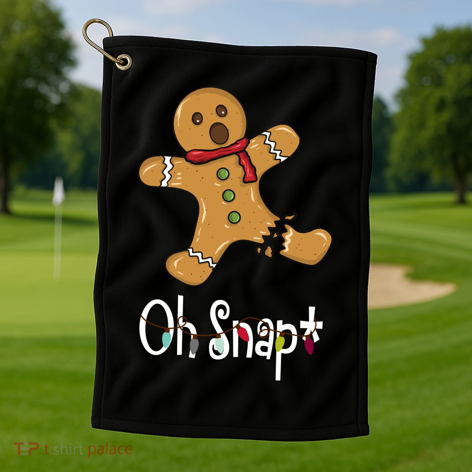 Oh Snap Funny Gingerbread Cookie Golf Towel