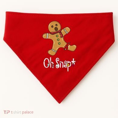 Oh Snap Funny Gingerbread Cookie USA-Made Doggie Bandana