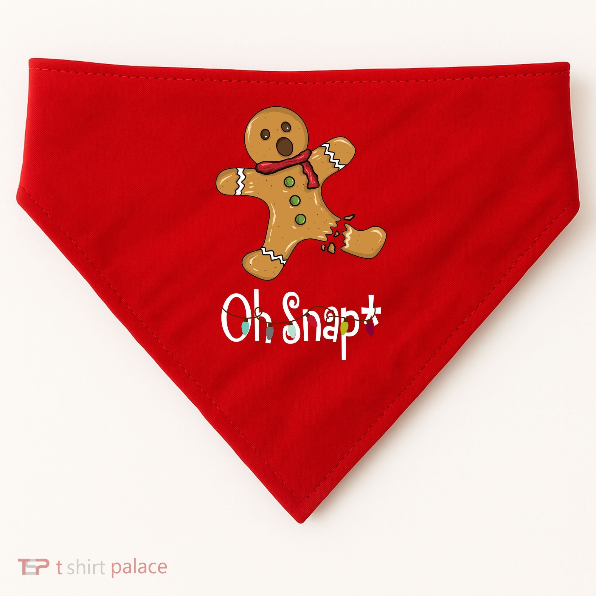 Oh Snap Funny Gingerbread Cookie USA-Made Doggie Bandana