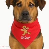 Oh Snap Funny Gingerbread Cookie USA-Made Doggie Bandana thumb 1