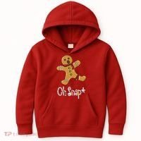 Oh Snap Funny Gingerbread Cookie Kids Hoodie thumb 0