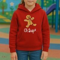 Oh Snap Funny Gingerbread Cookie Kids Hoodie thumb 3