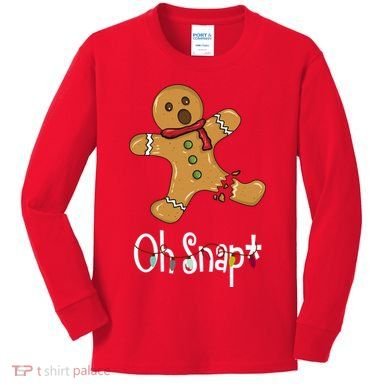 Oh Snap Funny Gingerbread Cookie Kids Long Sleeve Shirt