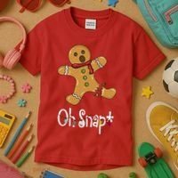 Oh Snap Funny Gingerbread Cookie Kids T-Shirt thumb 3