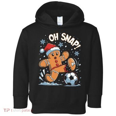 Oh Snap Gingerbreadman Christmas Soccer Toddler Hoodie